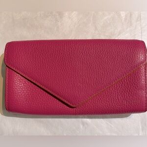 LODIS pink pebbled leather wallet, generous compartments, excellent pre-loved